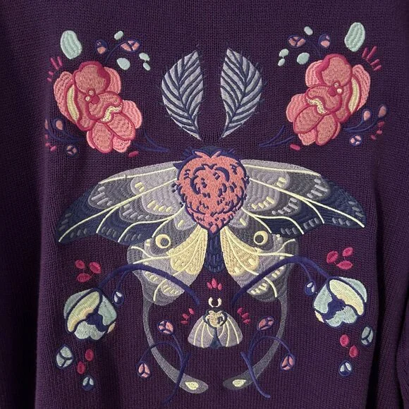 Morningwitch Twilight Moth Knit Cardigan Morning Witch Small 100% Cotton - Picture 3 of 7